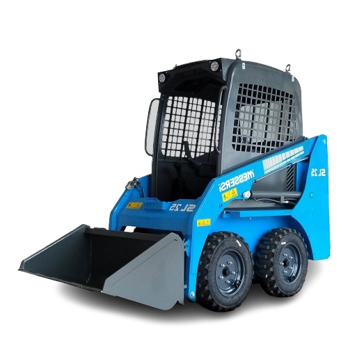 Wąska miniładowarka burtowa Messersi SL 25 z łyżką szerokość 96cm